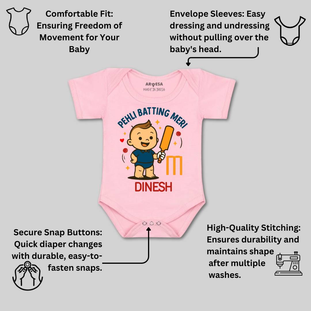 Arvesa Pehli Batting Meri Baby Boy & Girl Dress
