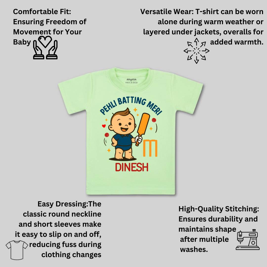 Arvesa Pehli Batting Meri Baby Boy & Girl Dress