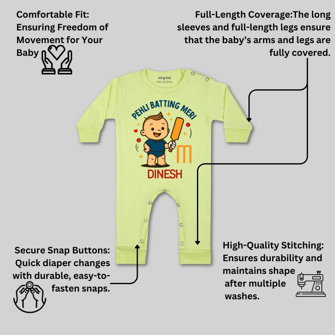 Arvesa Pehli Batting Meri Baby Boy & Girl Dress