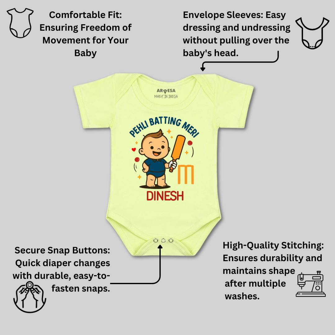 Arvesa Pehli Batting Meri Baby Boy & Girl Dress