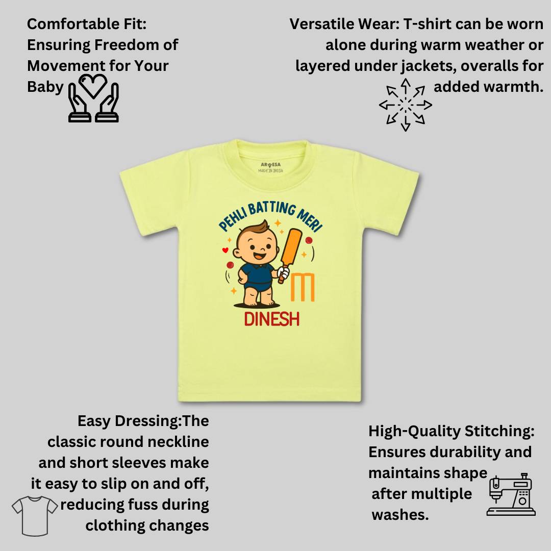 Arvesa Pehli Batting Meri Baby Boy & Girl Dress