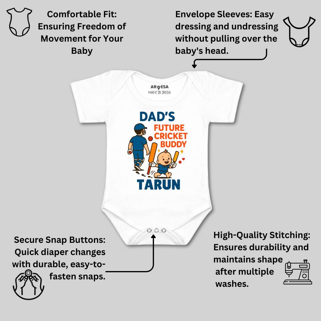 Arvesa Dad's Future Cricket Buddy Baby Boy & Girl Dress