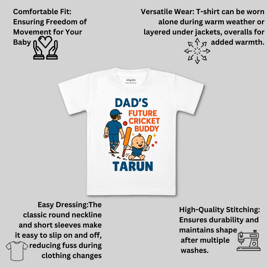 Arvesa Dad's Future Cricket Buddy Baby Boy & Girl Dress