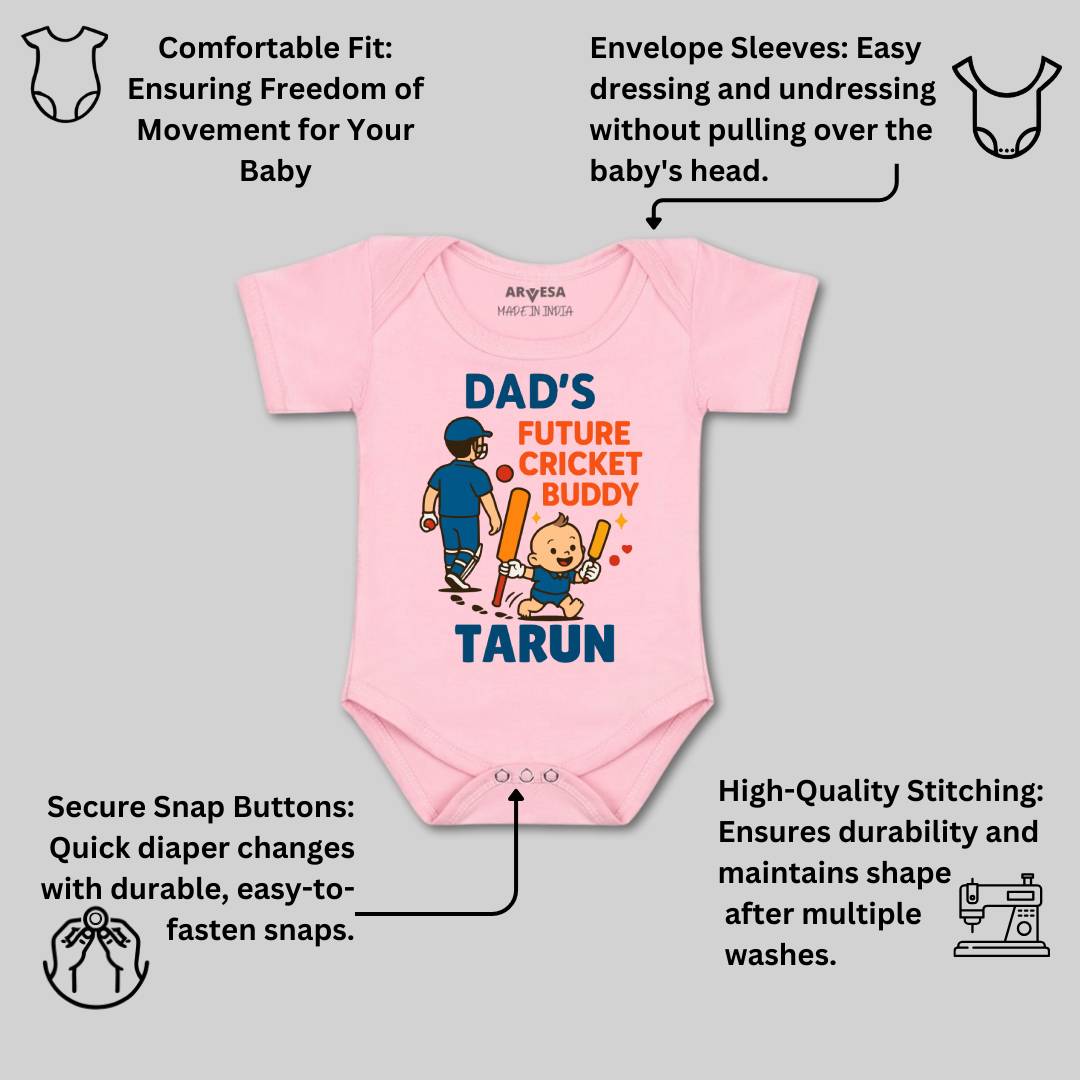Arvesa Dad's Future Cricket Buddy Baby Boy & Girl Dress