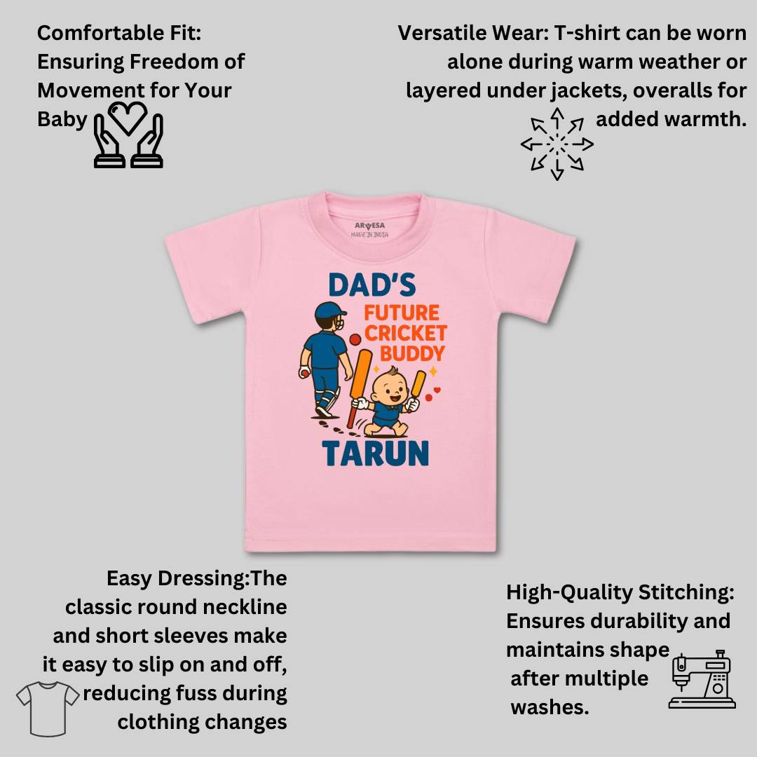 Arvesa Dad's Future Cricket Buddy Baby Boy & Girl Dress