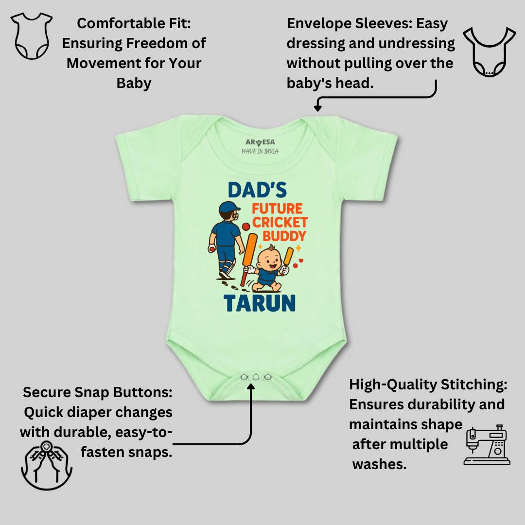 Arvesa Dad's Future Cricket Buddy Baby Boy & Girl Dress