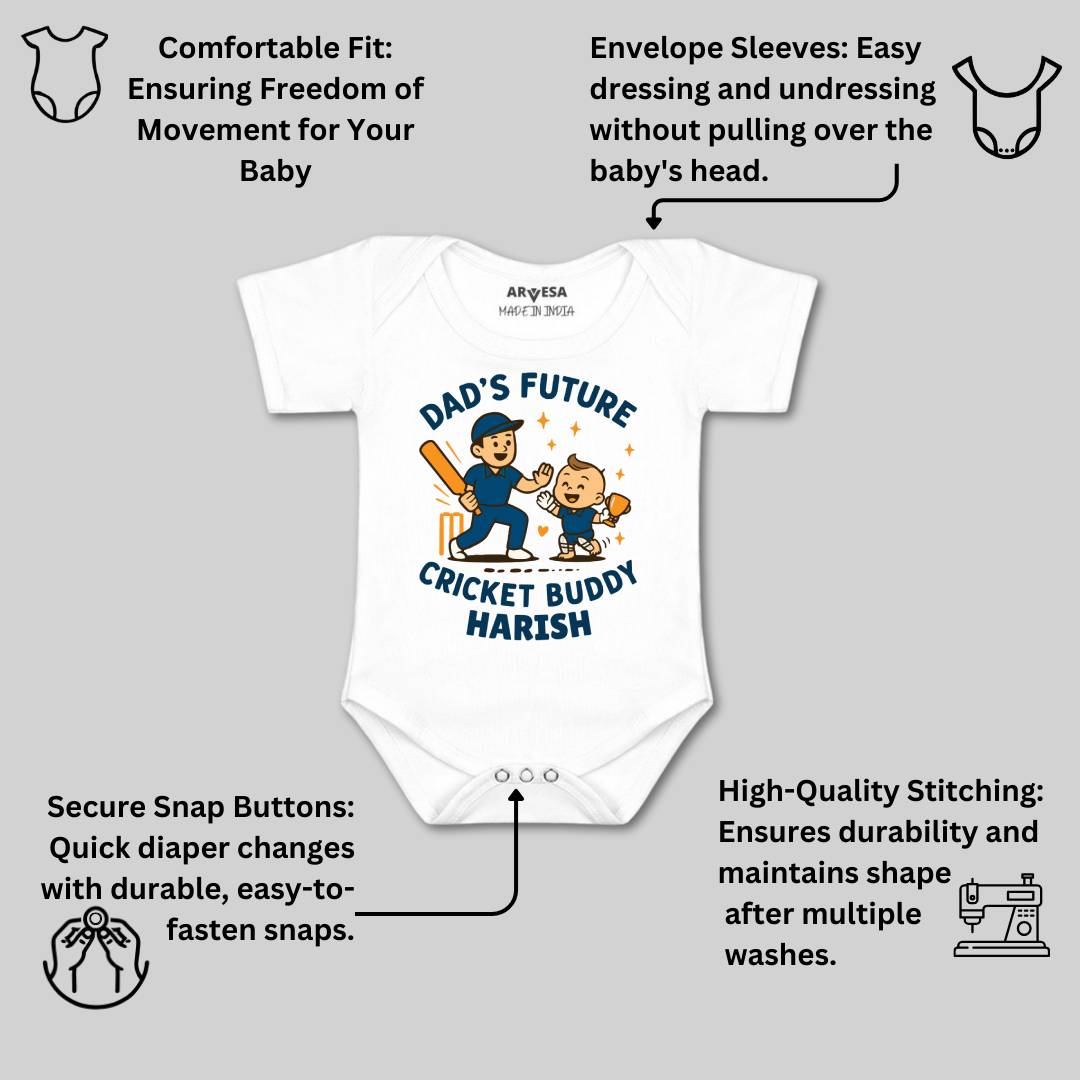 Arvesa Dad's Future Cricket Buddy Baby Boy & Girl Dress