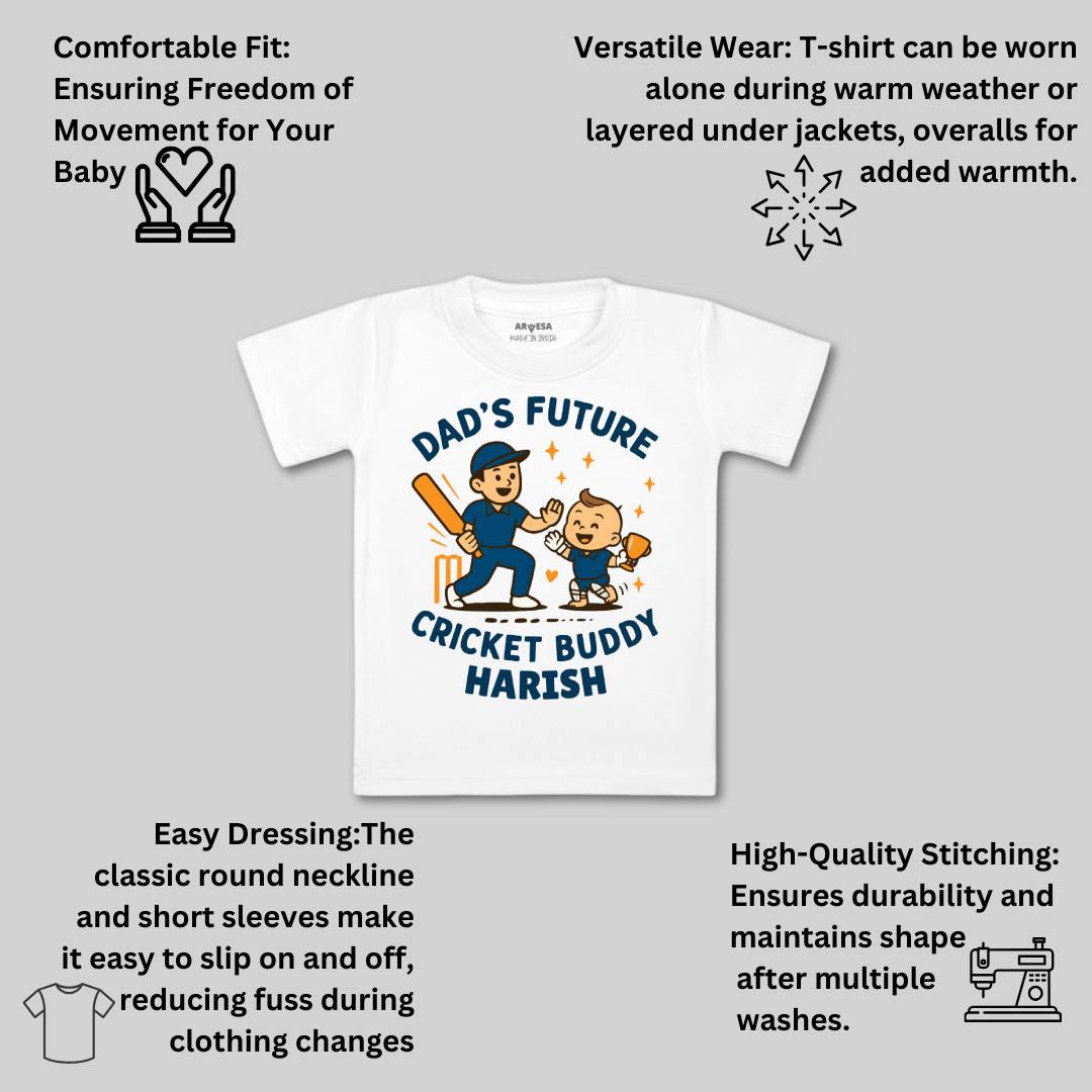 Arvesa Dad's Future Cricket Buddy Baby Boy & Girl Dress
