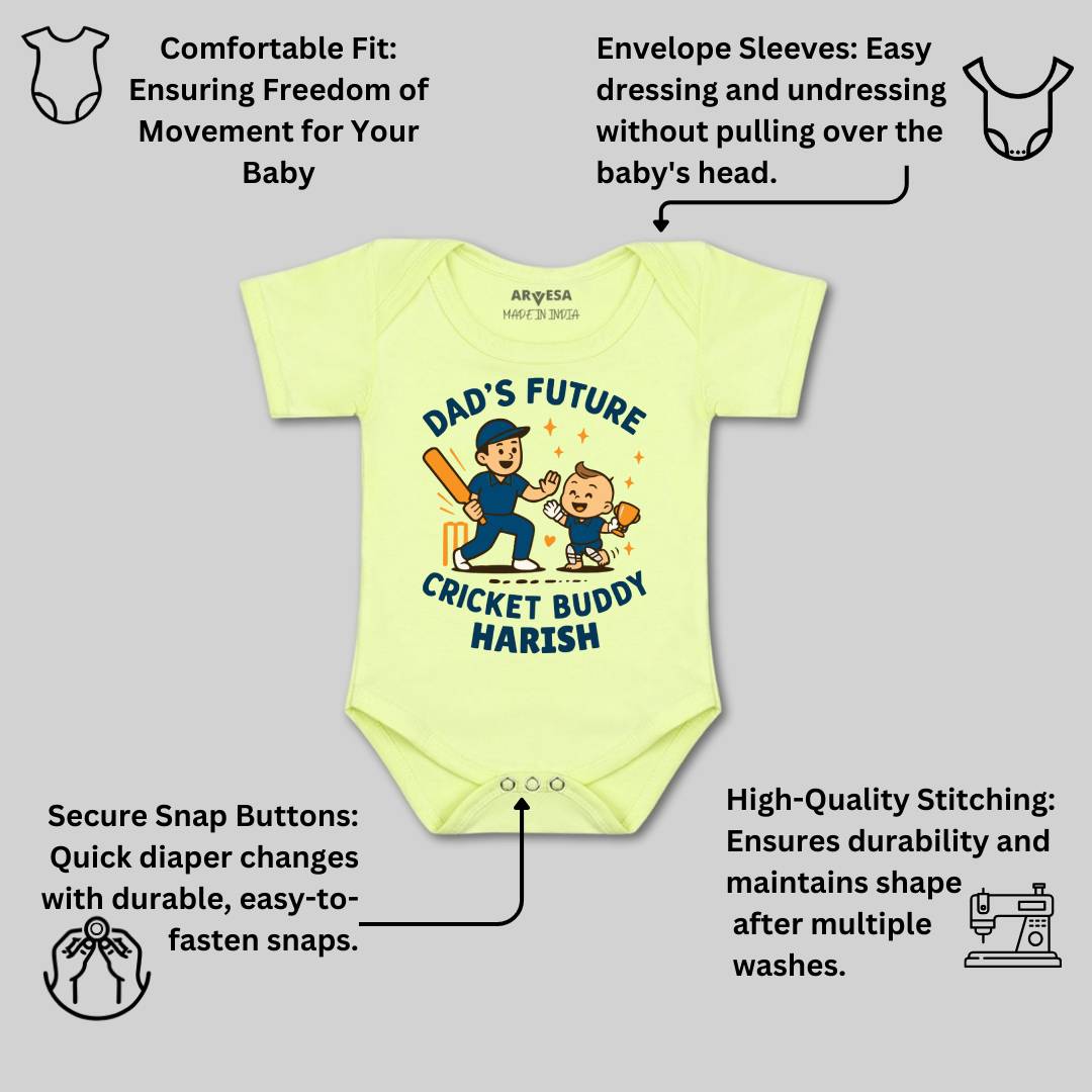 Arvesa Dad's Future Cricket Buddy Baby Boy & Girl Dress
