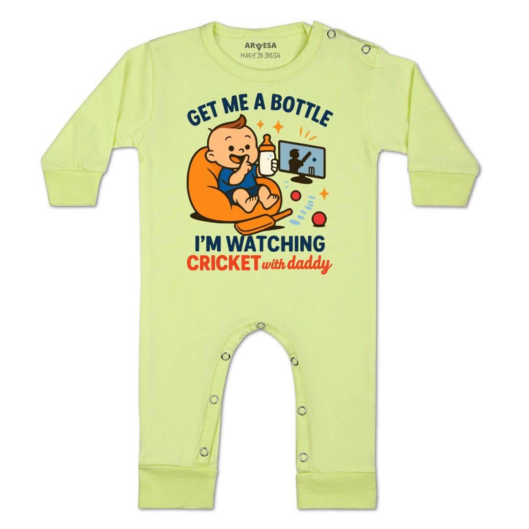 Arvesa I'm Watching Cricket With Daddy Baby Boy & Girl Dress