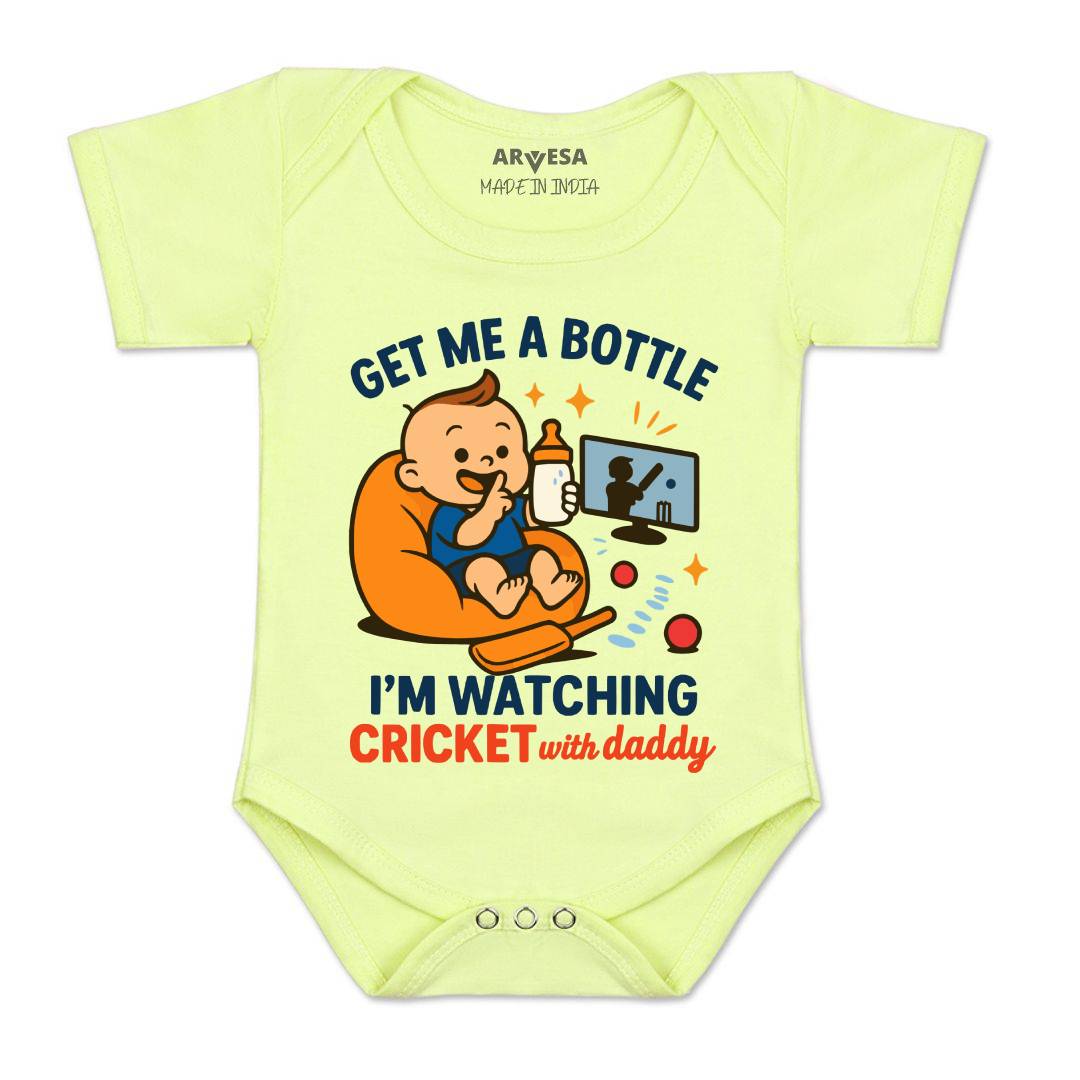 Arvesa I'm Watching Cricket With Daddy Baby Boy & Girl Dress
