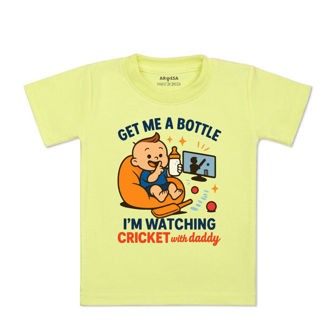 Arvesa I'm Watching Cricket With Daddy Baby Boy & Girl Dress
