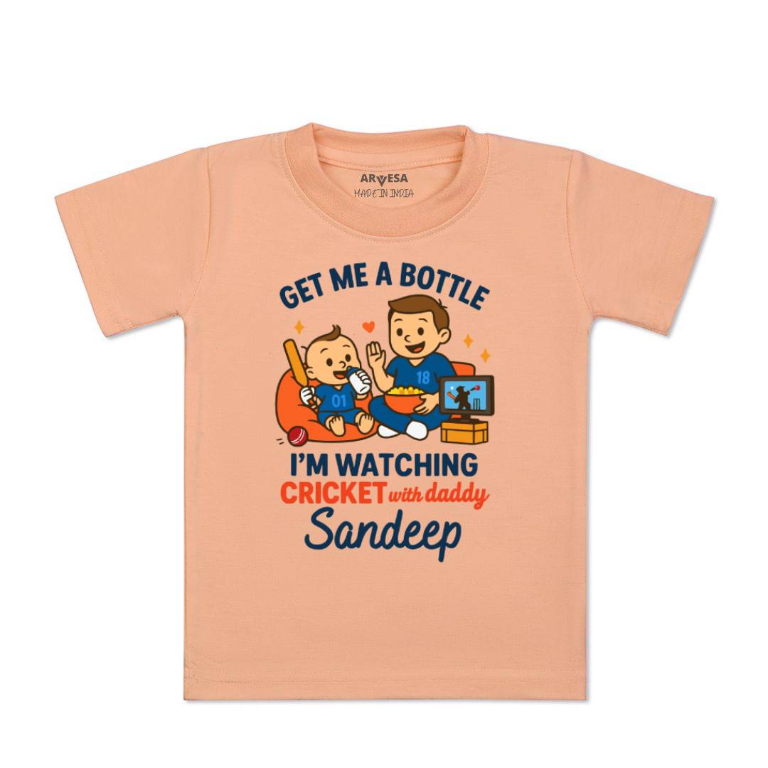 Arvesa I'm Watching Cricket With Daddy Baby Boy & Girl Dress