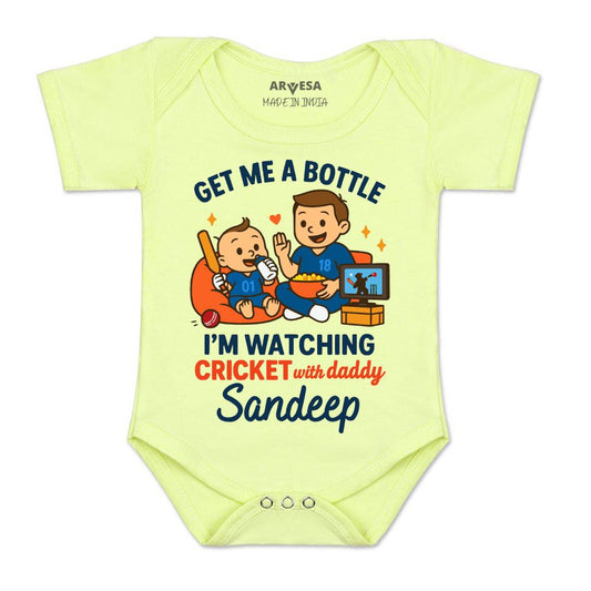 Arvesa I'm Watching Cricket With Daddy Baby Boy & Girl Dress