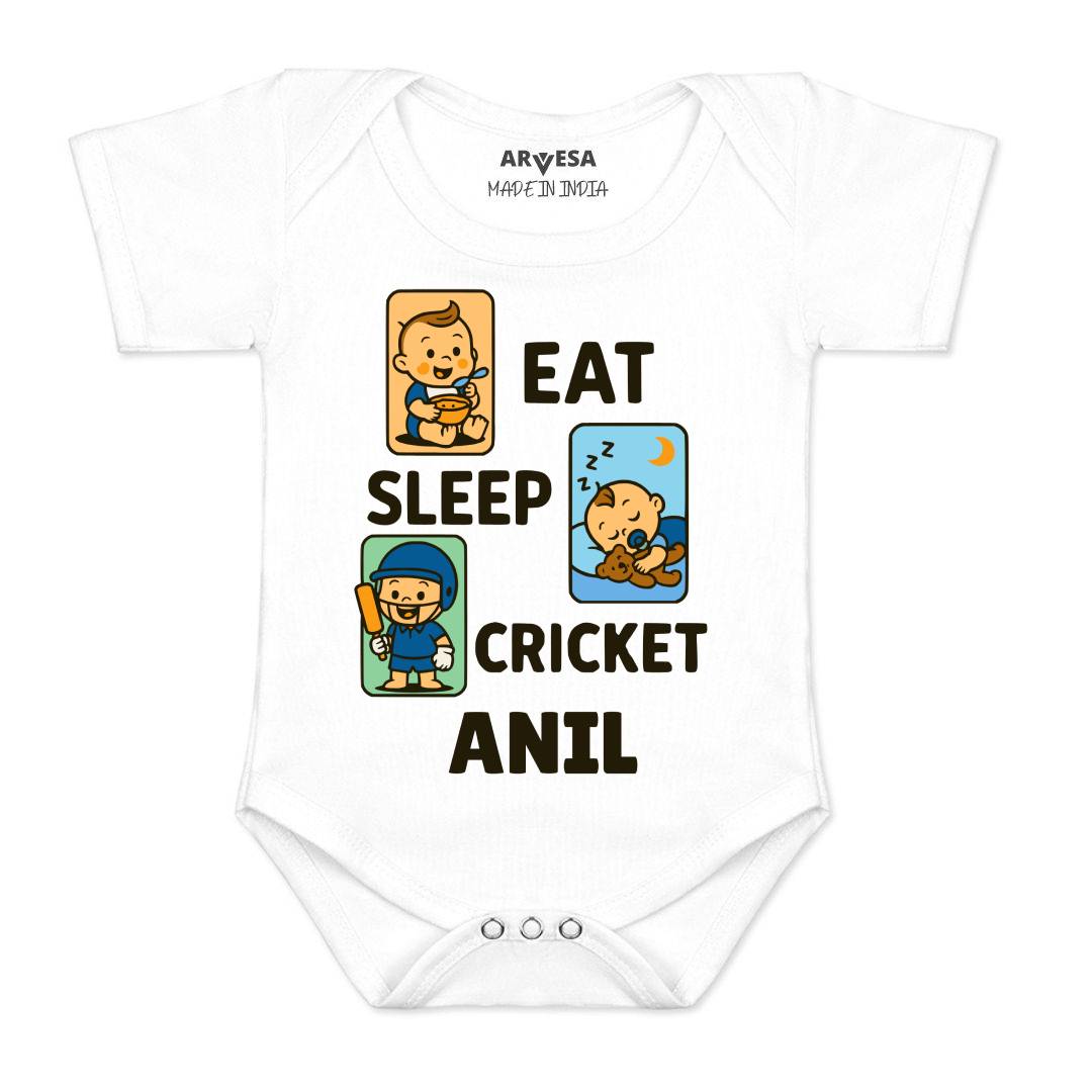 Arvesa Eat Sleep Cricket Baby Boy & Girl Dress