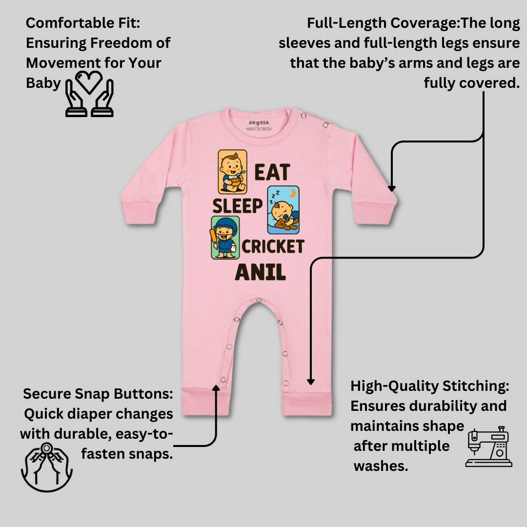 Arvesa Eat Sleep Cricket Baby Boy & Girl Dress