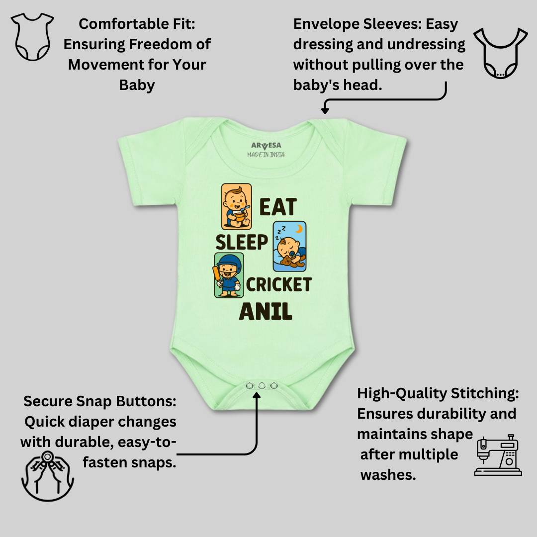 Arvesa Eat Sleep Cricket Baby Boy & Girl Dress