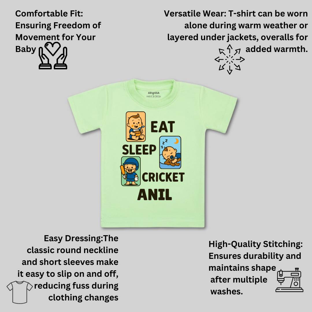Arvesa Eat Sleep Cricket Baby Boy & Girl Dress
