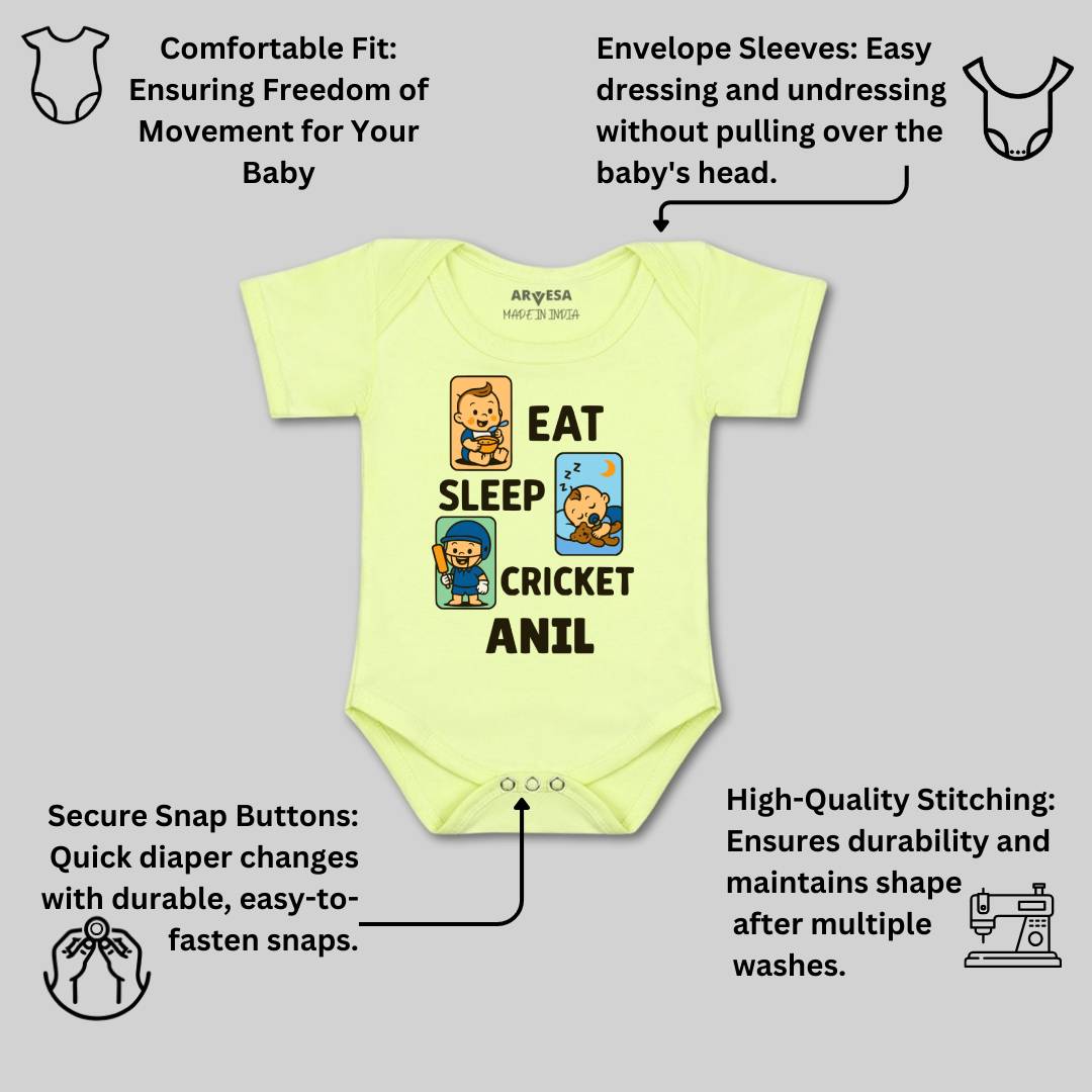 Arvesa Eat Sleep Cricket Baby Boy & Girl Dress