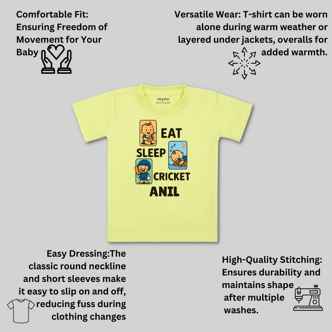 Arvesa Eat Sleep Cricket Baby Boy & Girl Dress