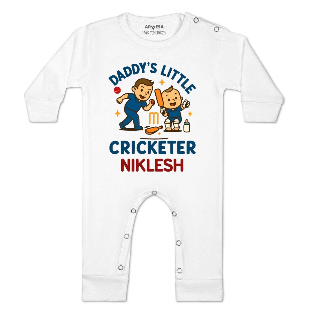 Arvesa Daddy Little Cricketer Baby Boy & Girl Dress