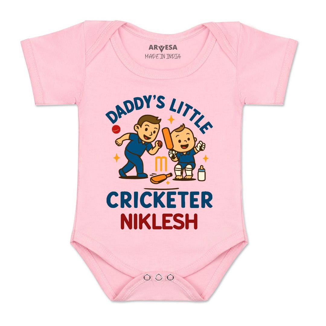 Arvesa Daddy Little Cricketer Baby Boy & Girl Dress