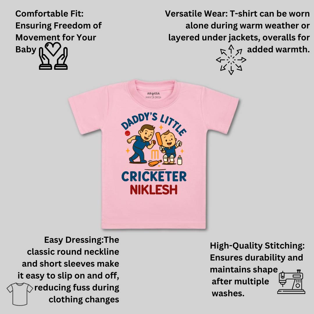 Arvesa Daddy Little Cricketer Baby Boy & Girl Dress