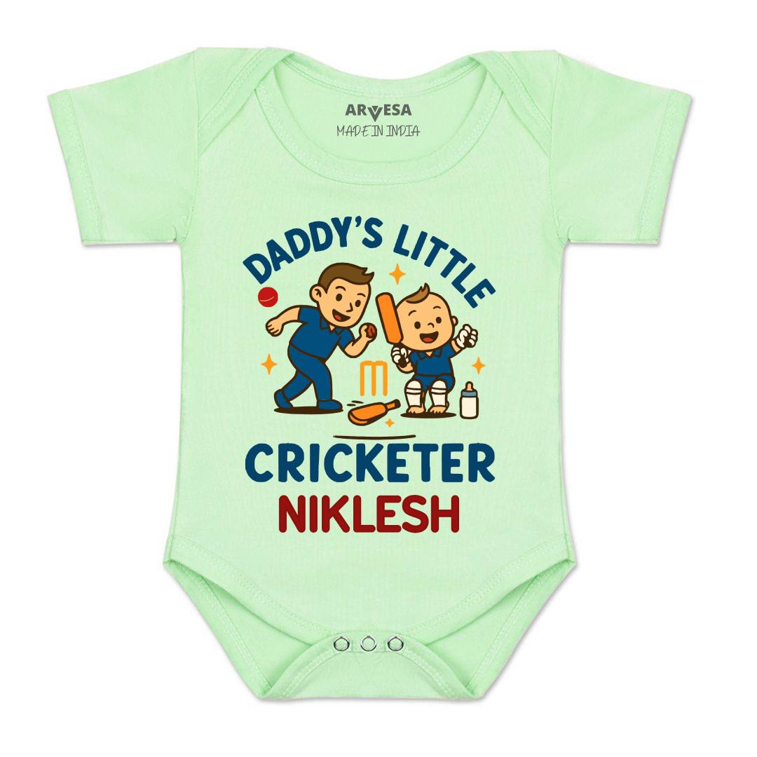 Arvesa Daddy Little Cricketer Baby Boy & Girl Dress