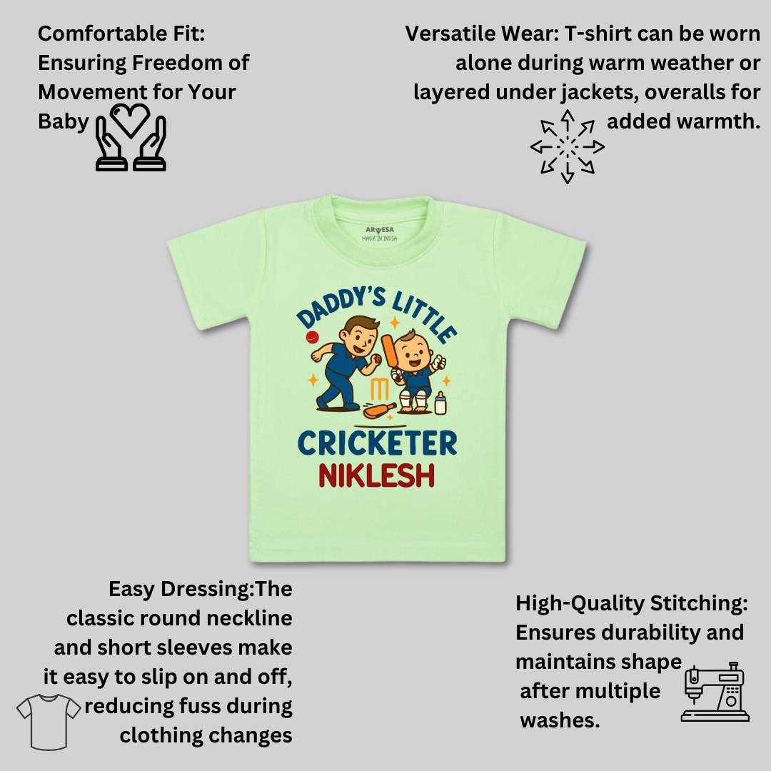 Arvesa Daddy Little Cricketer Baby Boy & Girl Dress