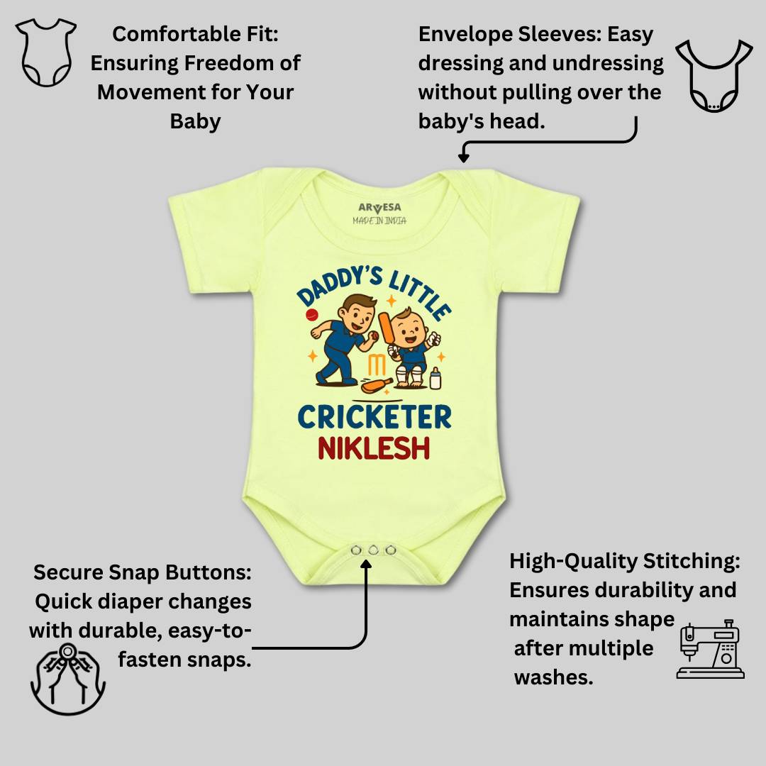 Arvesa Daddy Little Cricketer Baby Boy & Girl Dress