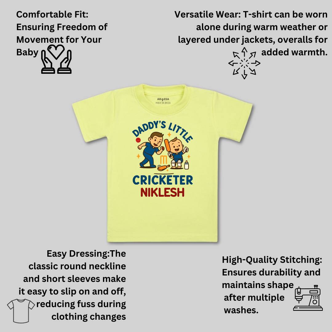Arvesa Daddy Little Cricketer Baby Boy & Girl Dress