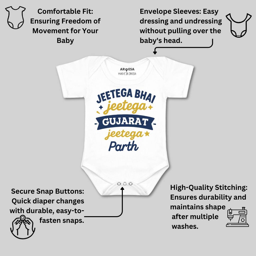 Arvesa Jeetega Bhai Jeetega Gujarat Jeetega Baby Boy & Girl Dress