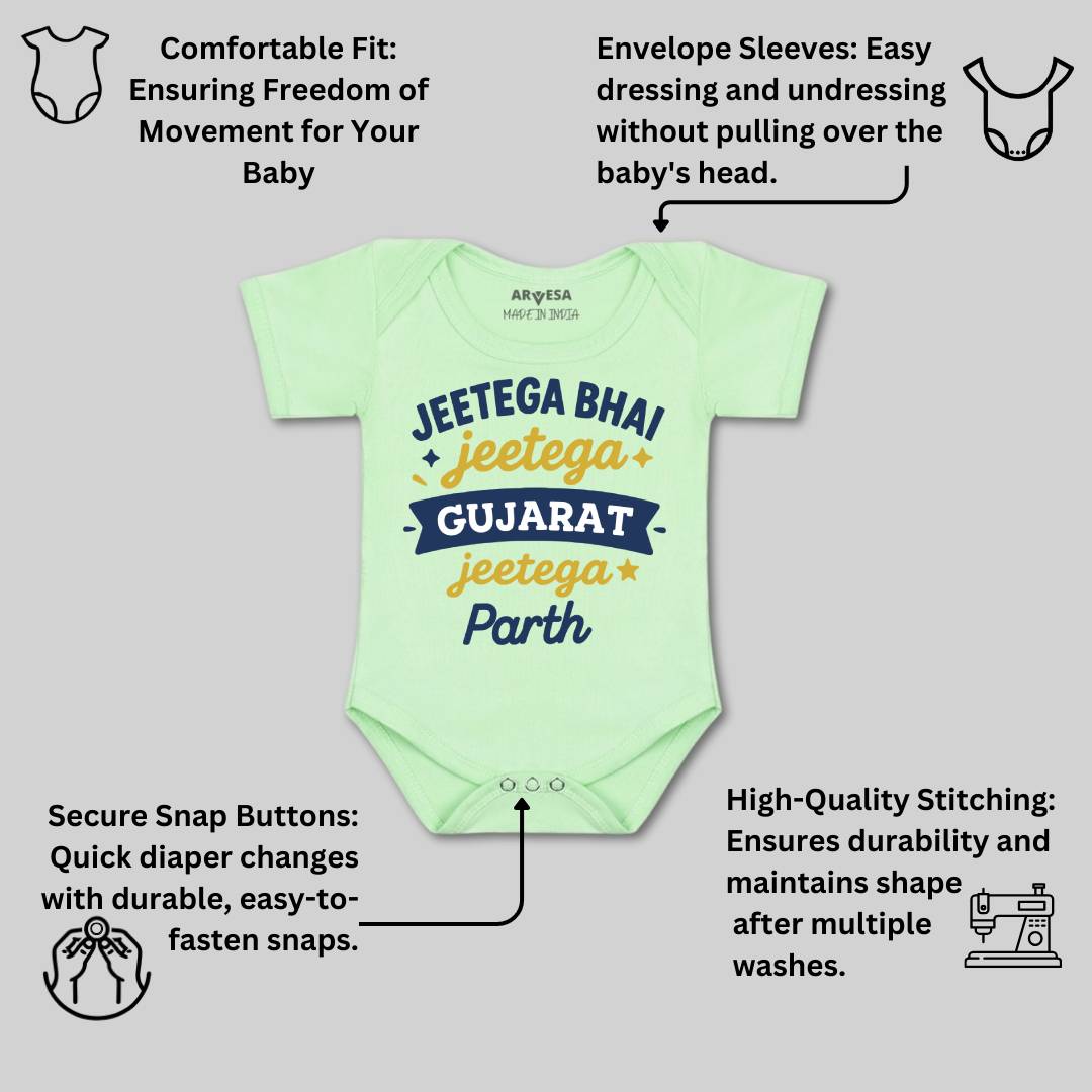 Arvesa Jeetega Bhai Jeetega Gujarat Jeetega Baby Boy & Girl Dress