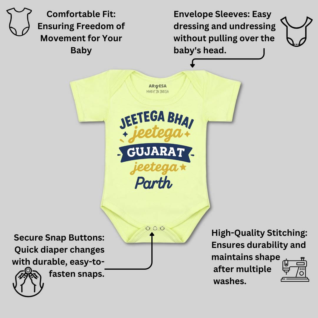 Arvesa Jeetega Bhai Jeetega Gujarat Jeetega Baby Boy & Girl Dress
