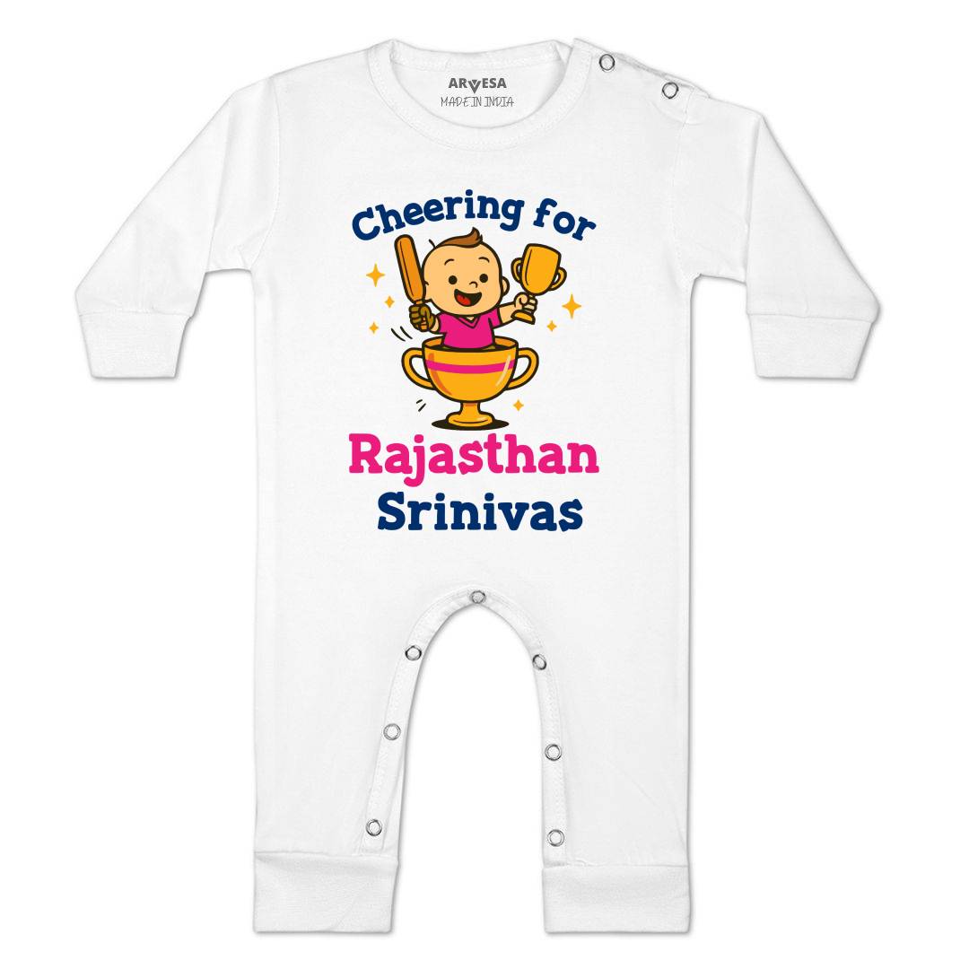 Arvesa Cheering For Rajasthan Baby Boy & Girl Dress