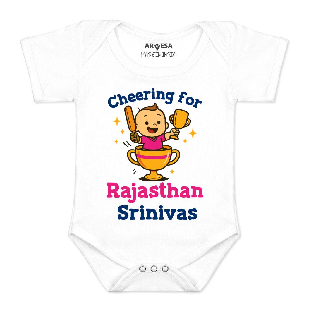 Arvesa Cheering For Rajasthan Baby Boy & Girl Dress