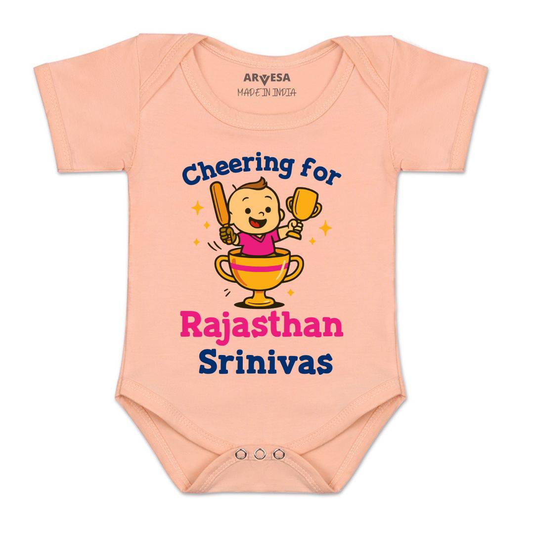 Arvesa Cheering For Rajasthan Baby Boy & Girl Dress