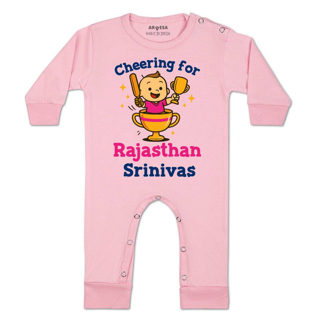 Arvesa Cheering For Rajasthan Baby Boy & Girl Dress