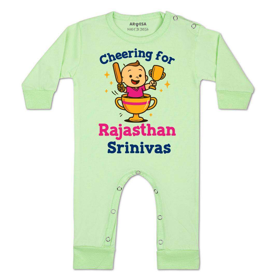 Arvesa Cheering For Rajasthan Baby Boy & Girl Dress