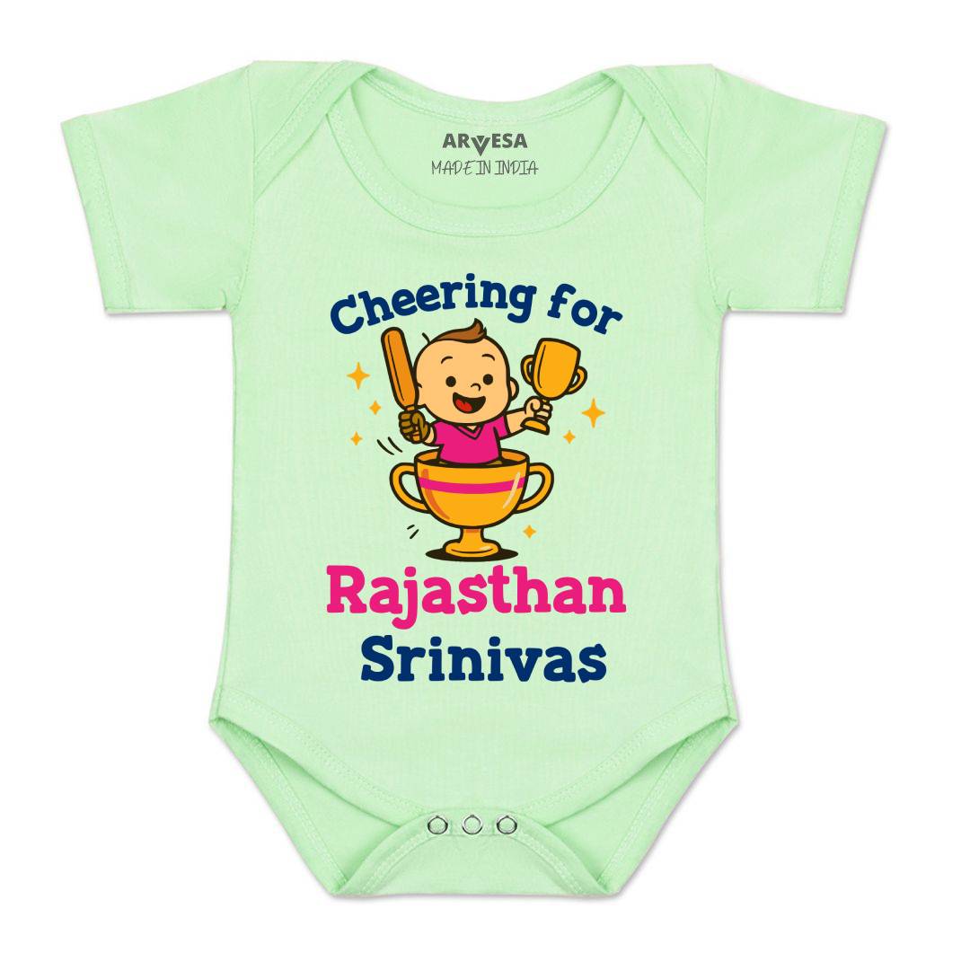 Arvesa Cheering For Rajasthan Baby Boy & Girl Dress