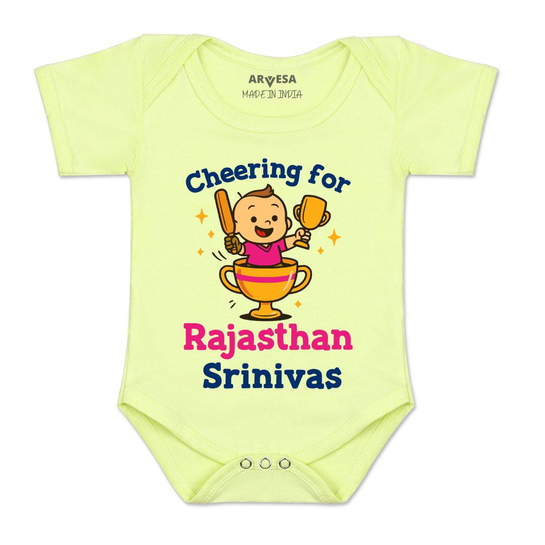 Arvesa Cheering For Rajasthan Baby Boy & Girl Dress