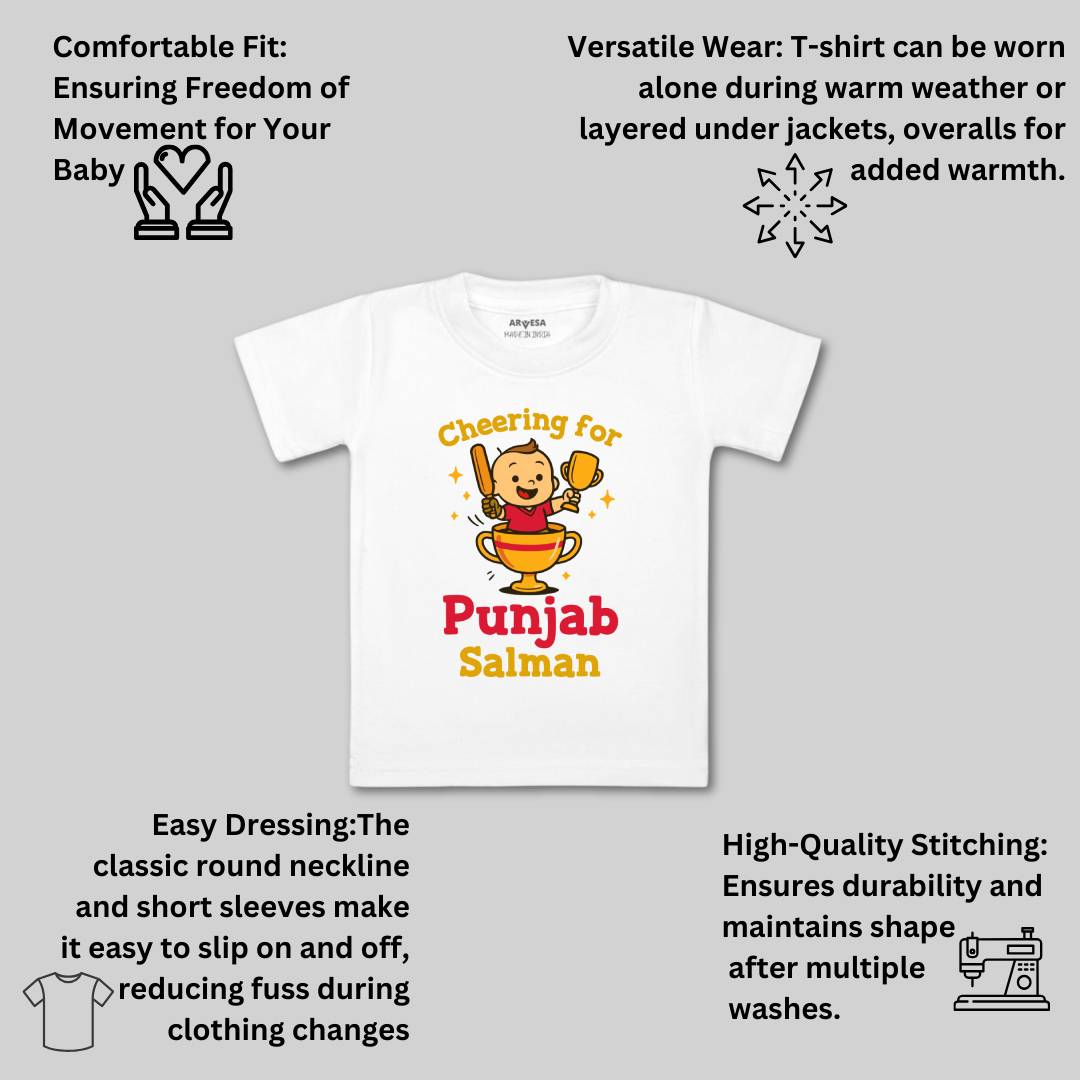 Arvesa Cheering For Punjab Baby Boy & Girl Dress