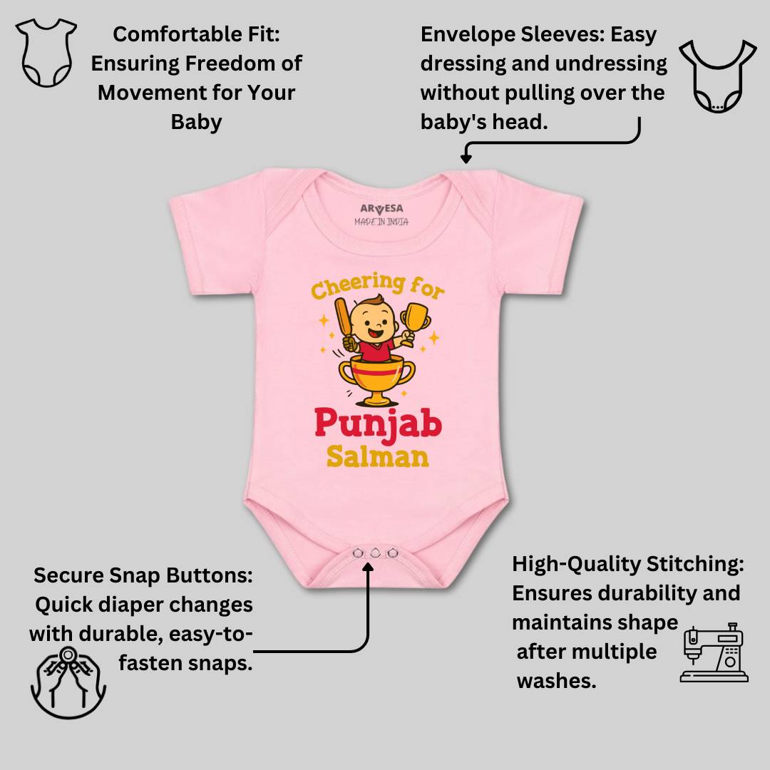 Arvesa Cheering For Punjab Baby Boy & Girl Dress