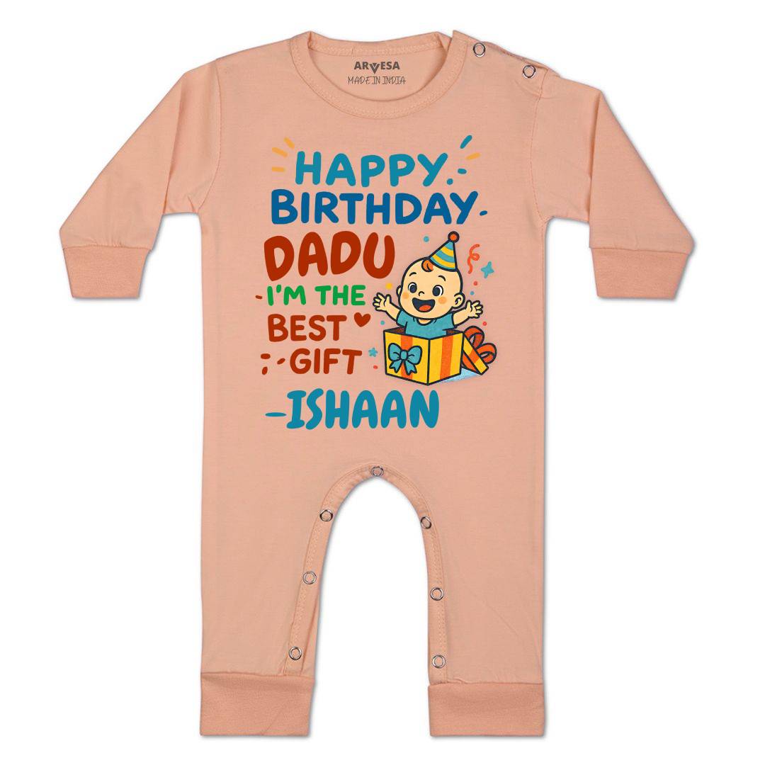 Arvesa Happy Birthday Dadu Baby Boy & Girl Dress