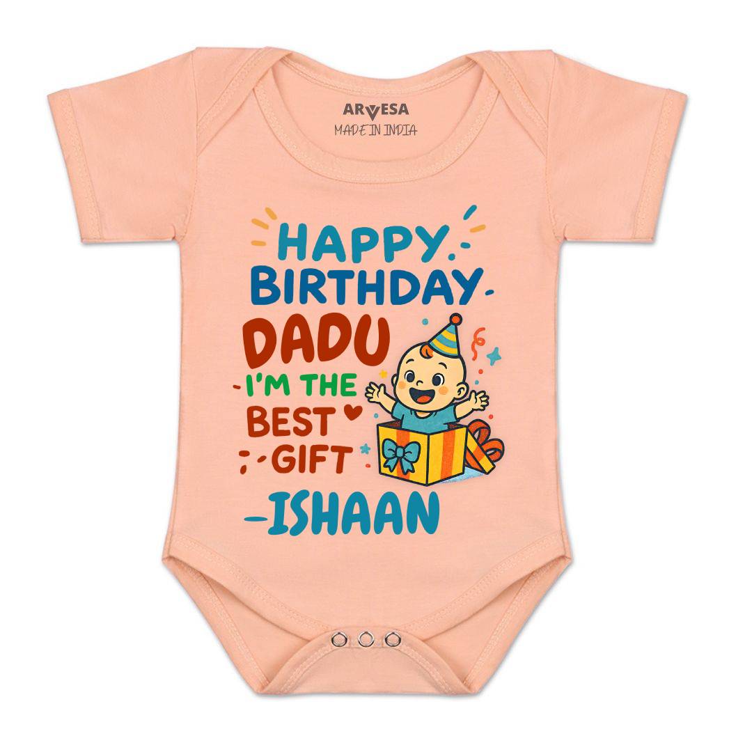 Arvesa Happy Birthday Dadu Baby Boy & Girl Dress