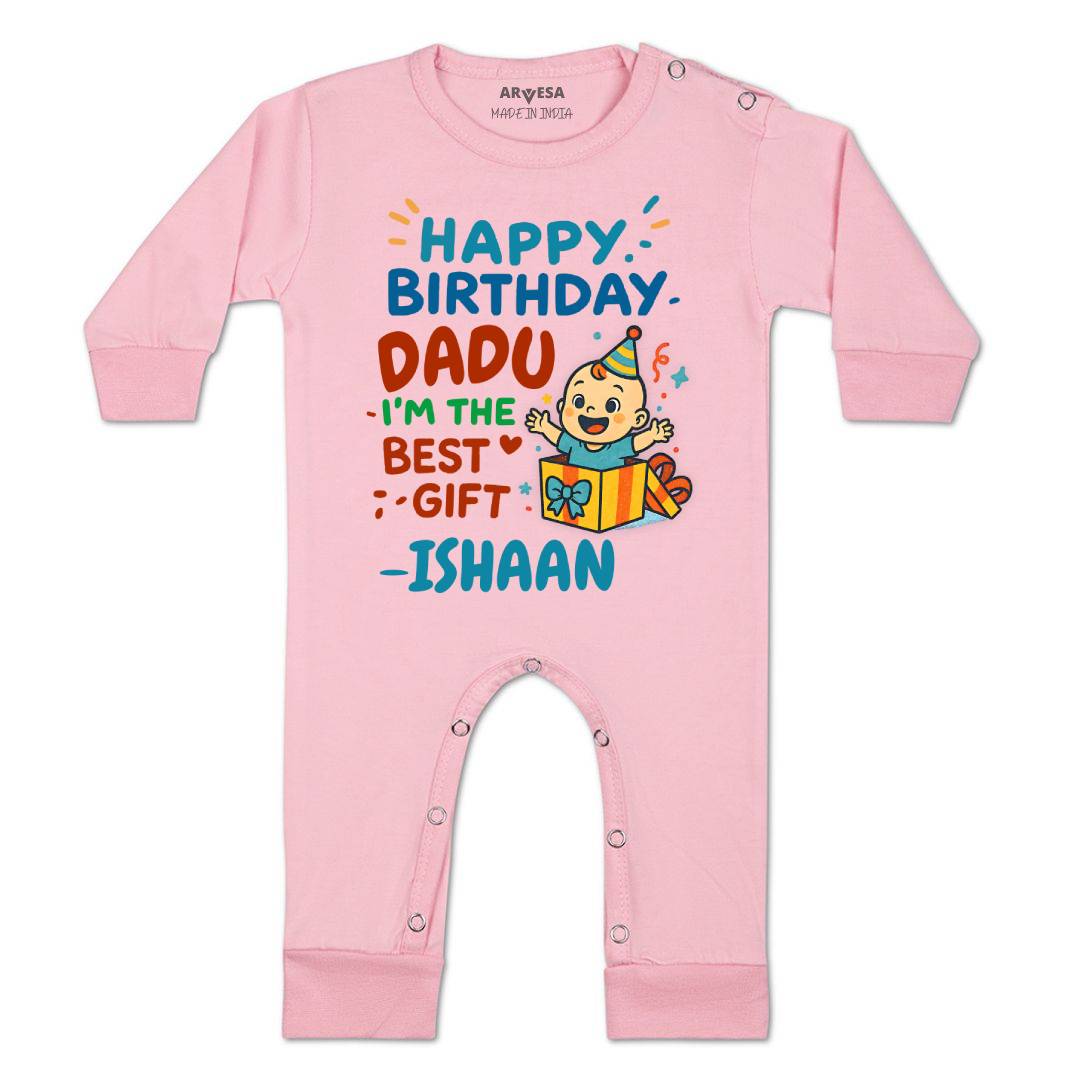 Arvesa Happy Birthday Dadu Baby Boy & Girl Dress