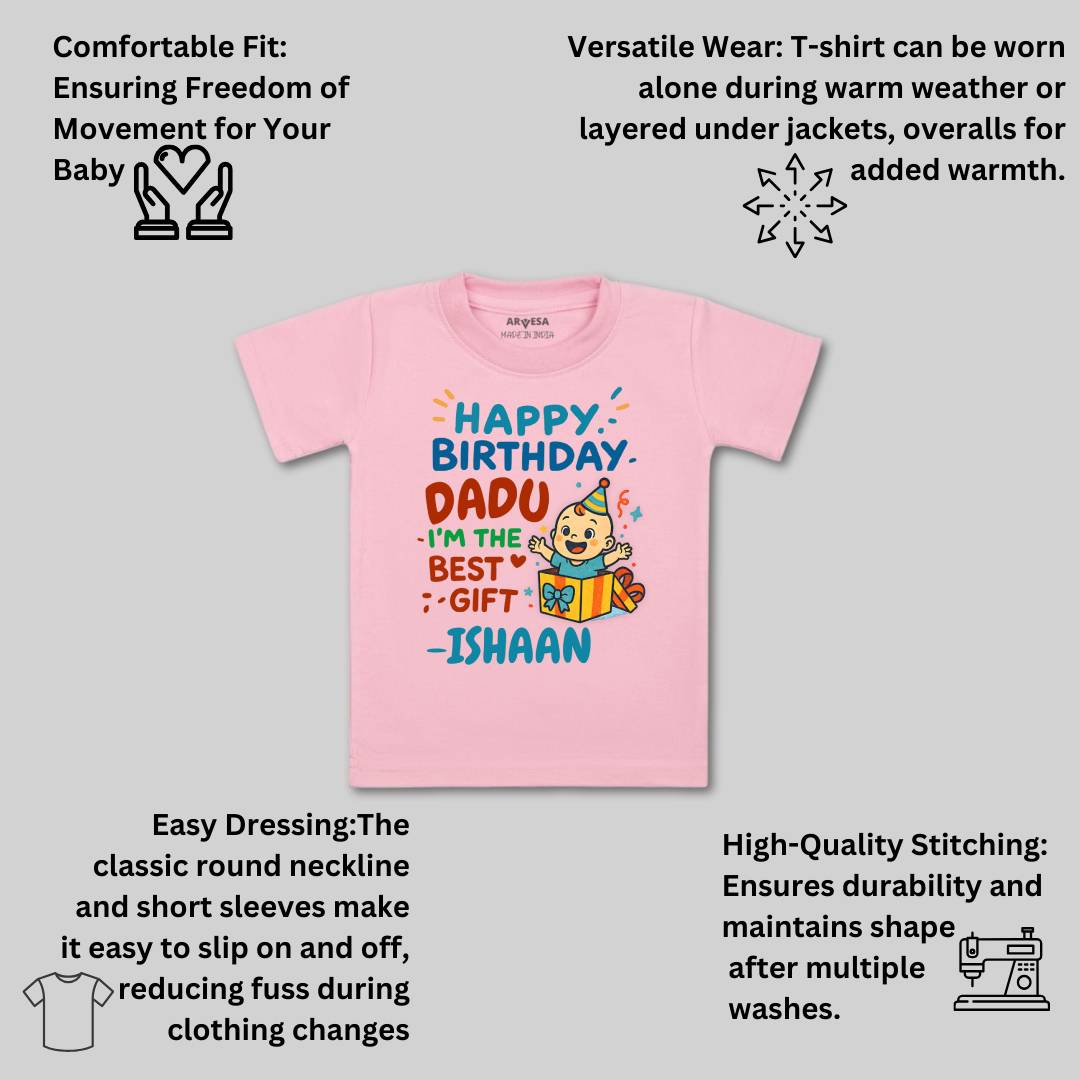 Arvesa Happy Birthday Dadu Baby Boy & Girl Dress