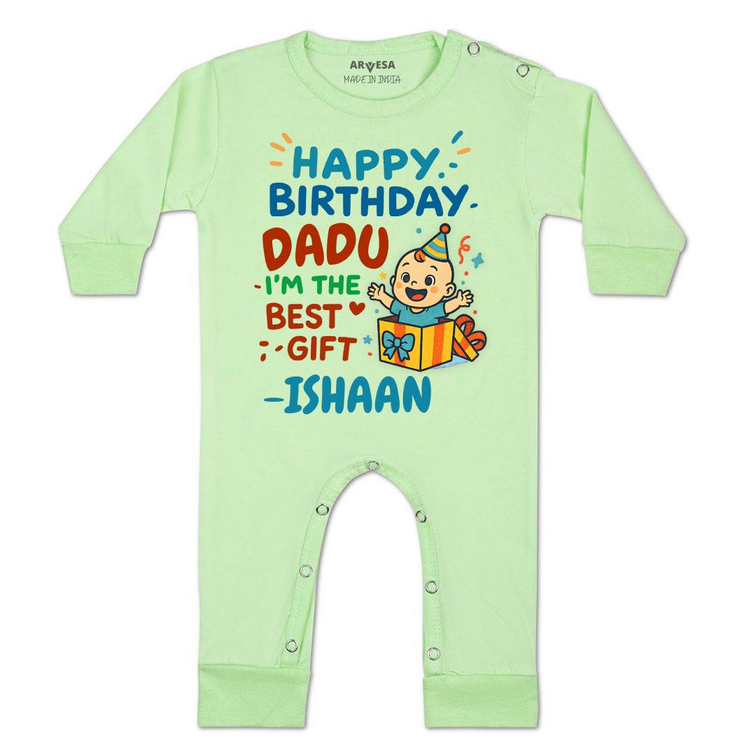 Arvesa Happy Birthday Dadu Baby Boy & Girl Dress