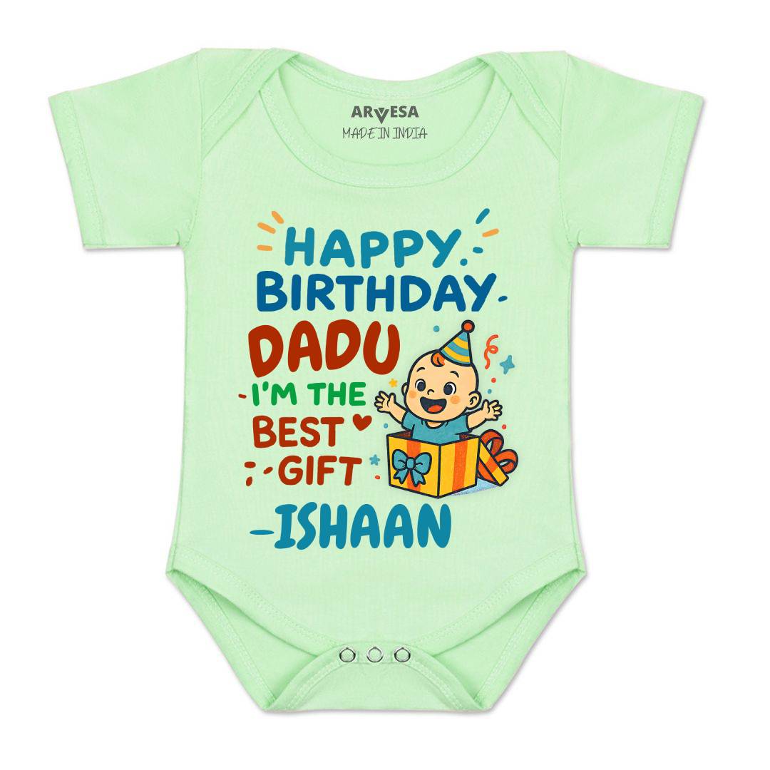 Arvesa Happy Birthday Dadu Baby Boy & Girl Dress