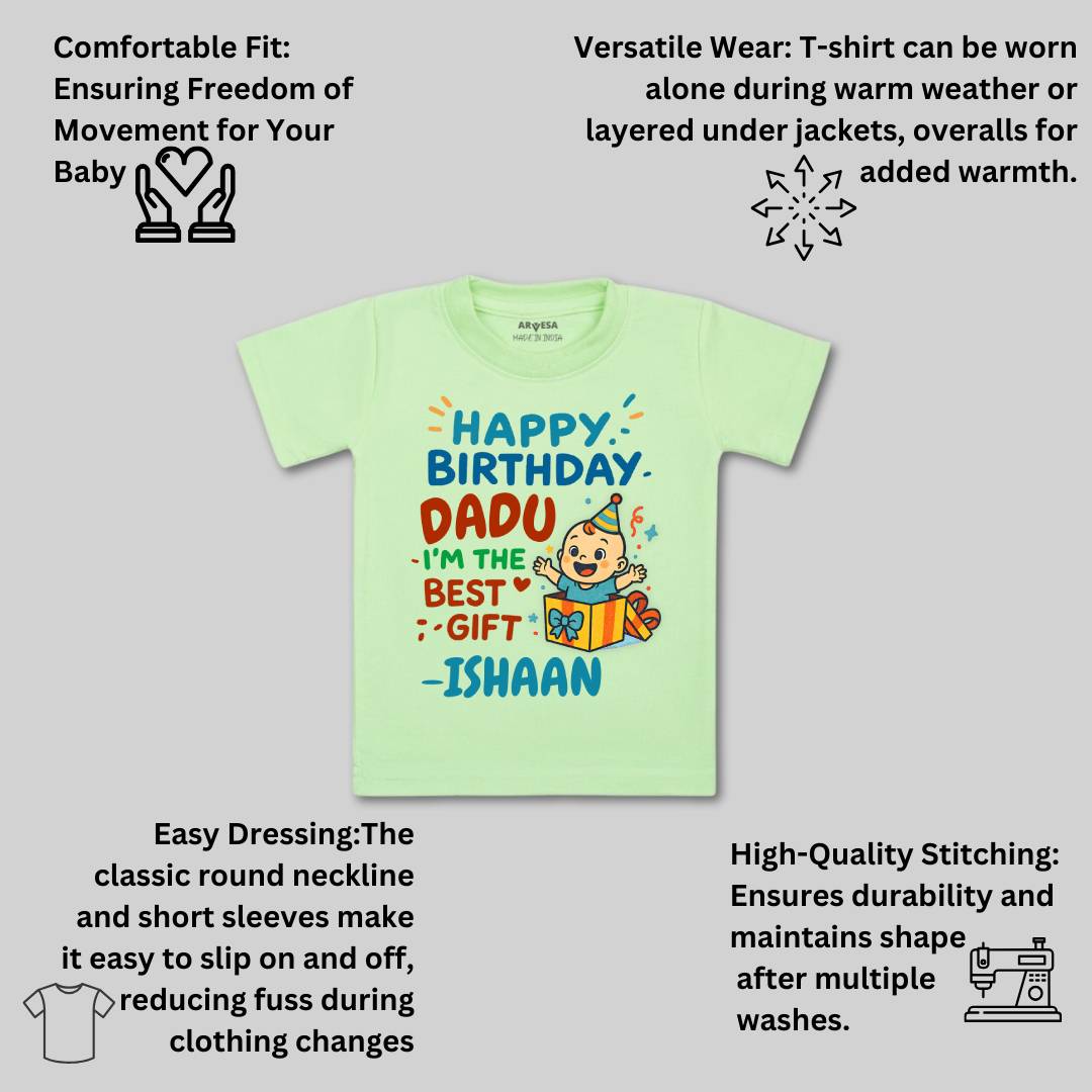 Arvesa Happy Birthday Dadu Baby Boy & Girl Dress